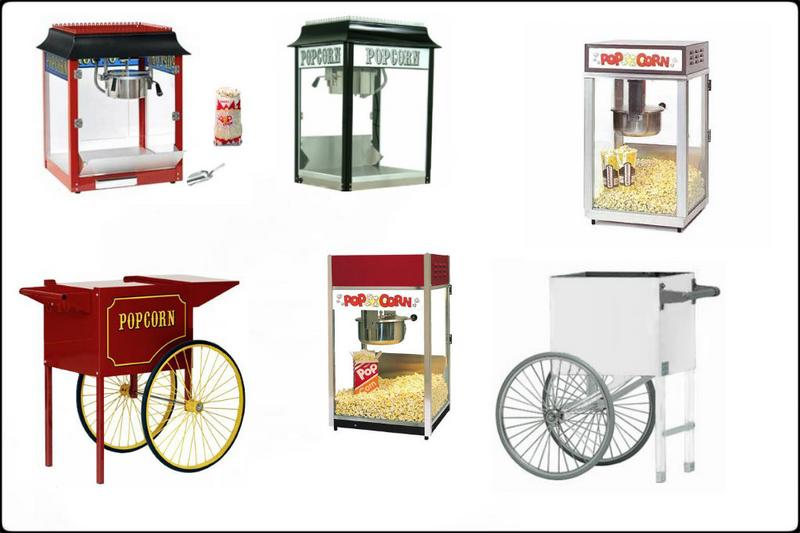 popcorn machines with cart